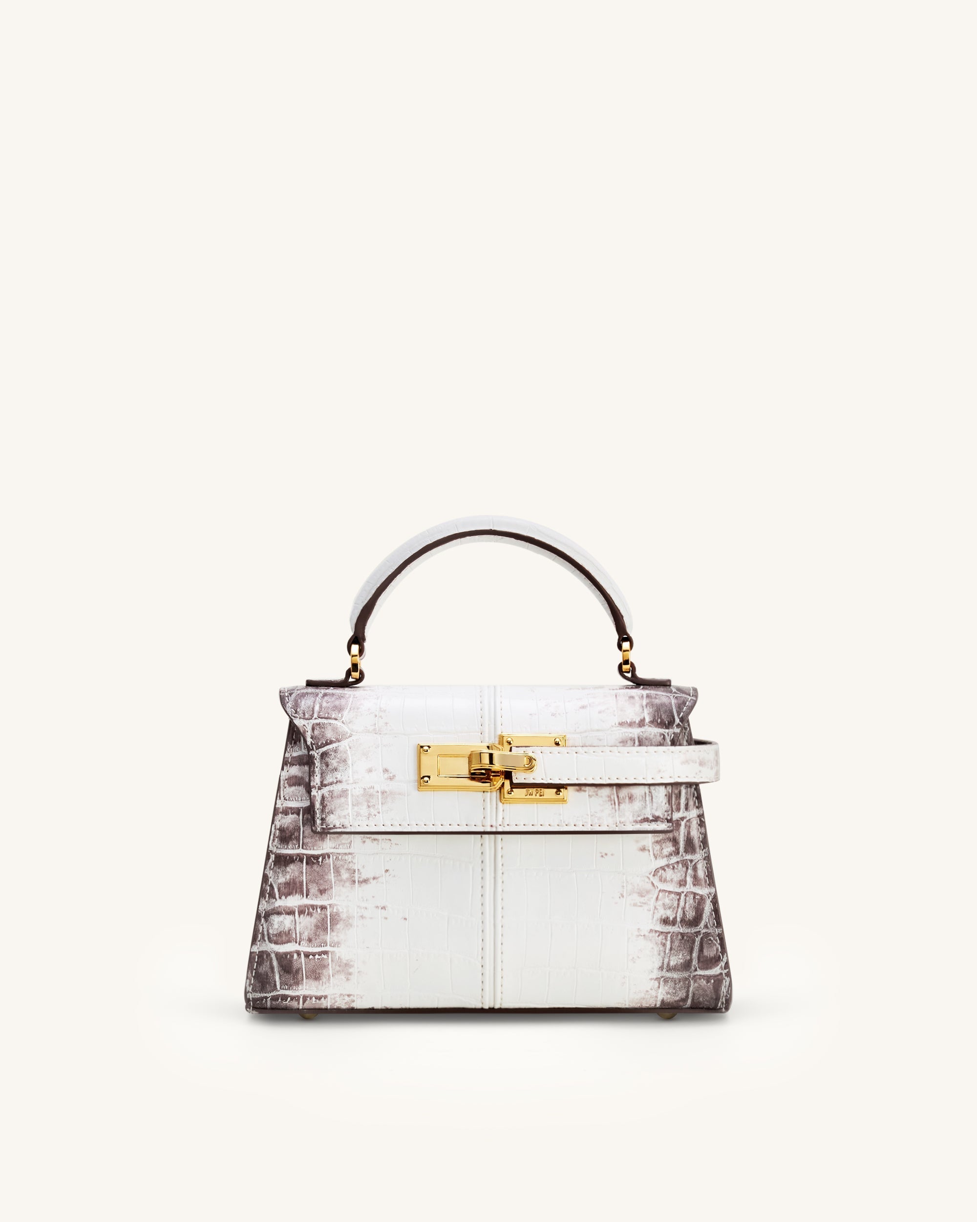Jw Pei Elise Top Handle Bag White Croc