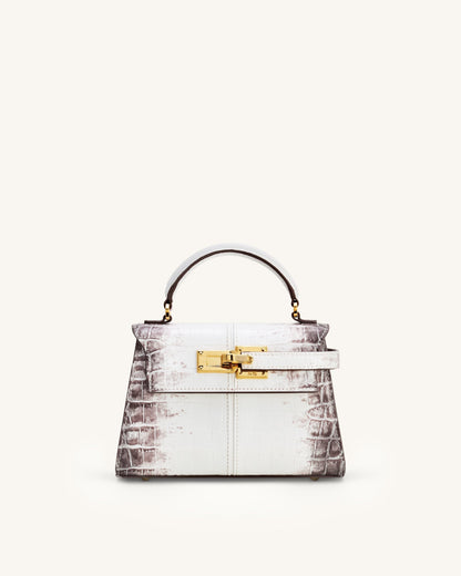 Jw Pei Elise Top Handle Bag White Croc