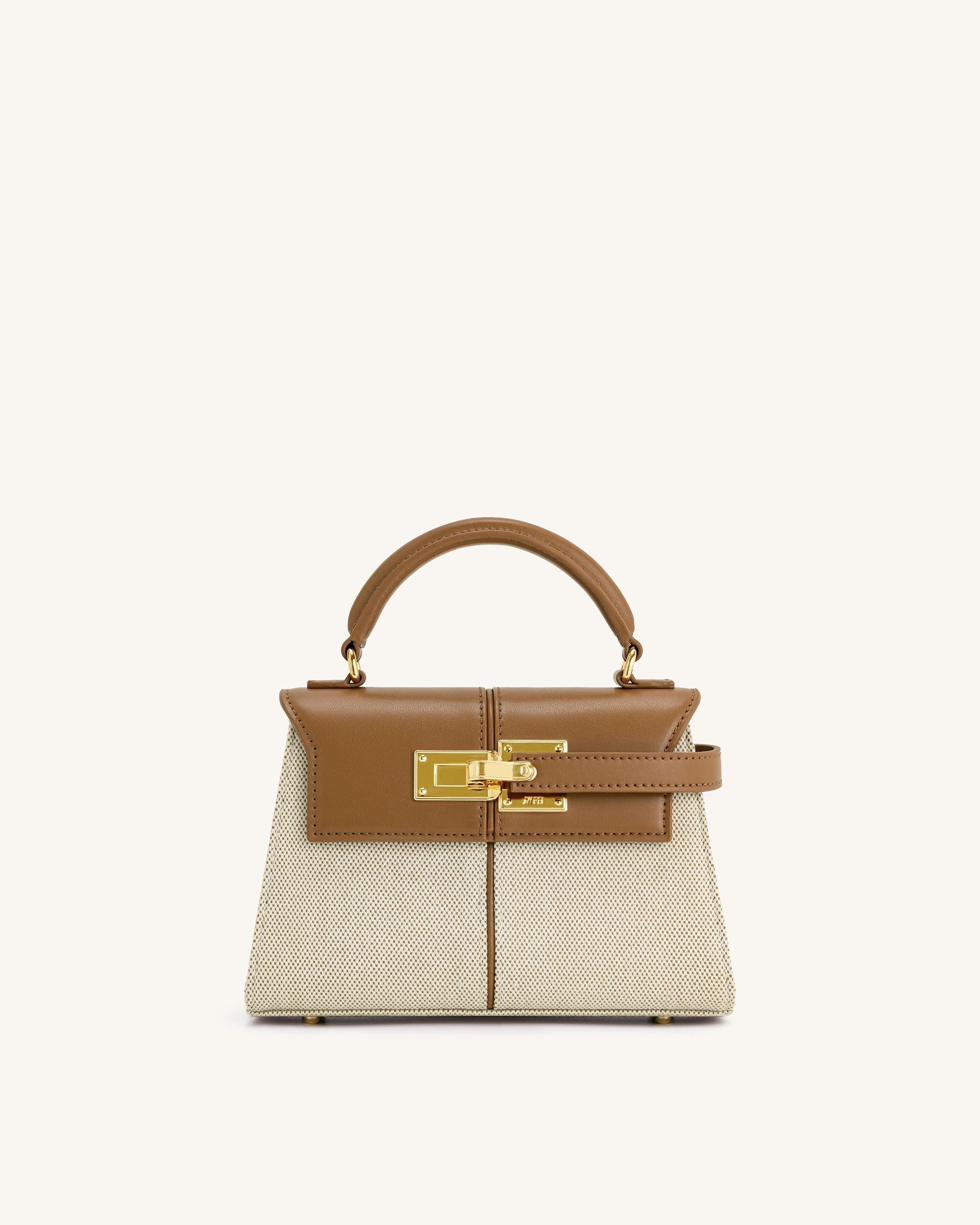 Jw Pei Elise Top Handle Bag Brown Canvas