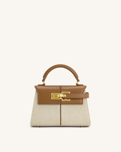 Jw Pei Elise Top Handle Bag Brown Canvas