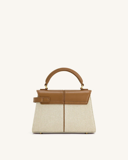 Jw Pei Elise Top Handle Bag Brown Canvas
