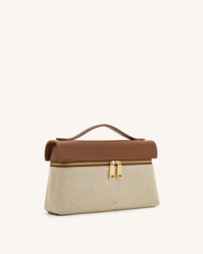 Jw Pei Thea Top Handle Bag Brown Canvas