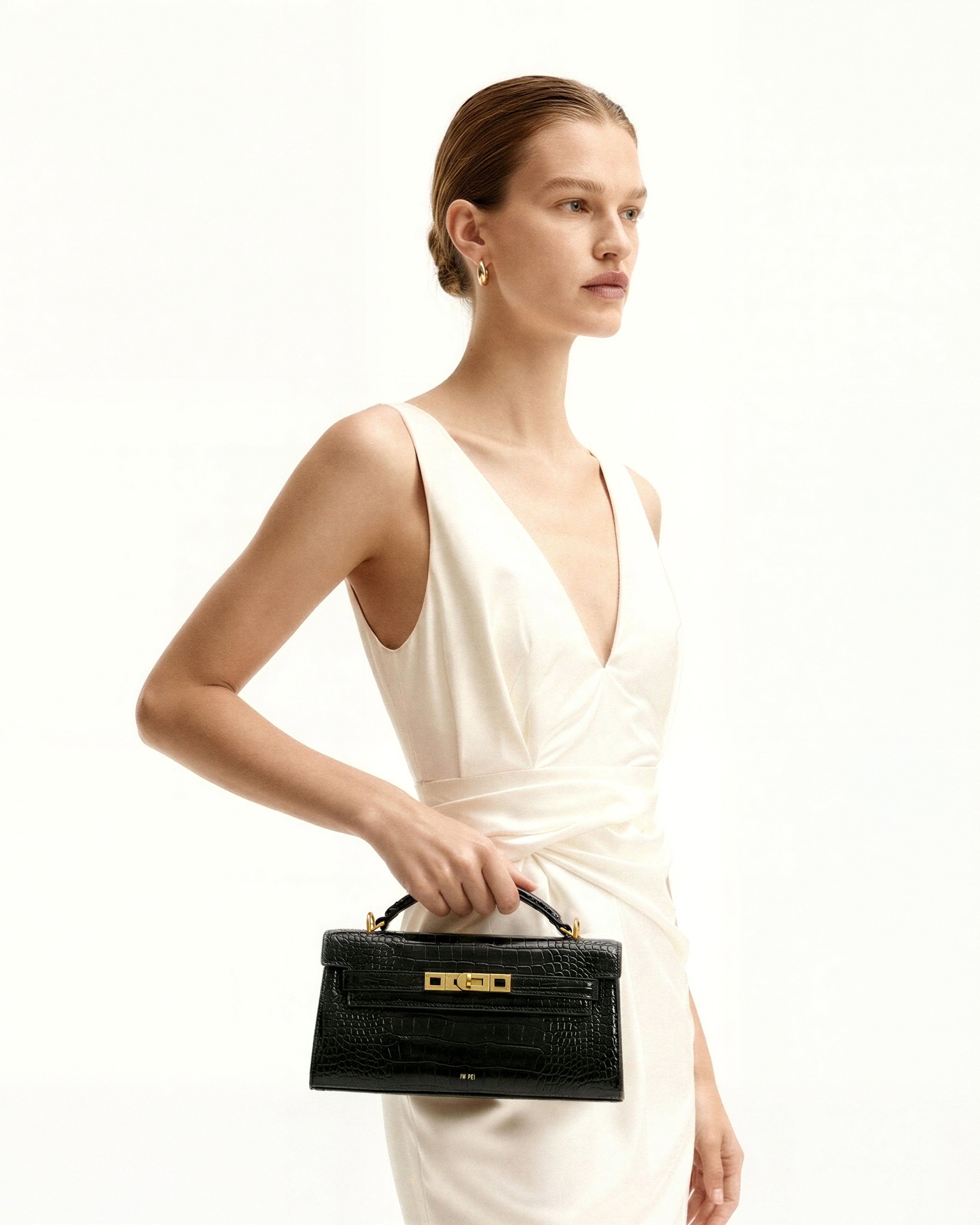 Jw Pei Noor Top Handle Bag Black Croc
