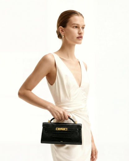 Jw Pei Noor Top Handle Bag Black Croc