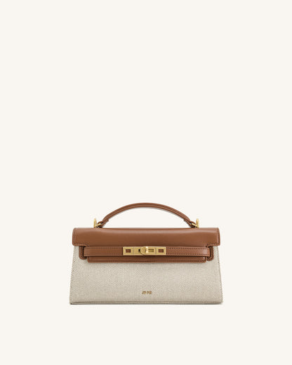 Jw Pei Noor Top Handle Bag Brown Canvas