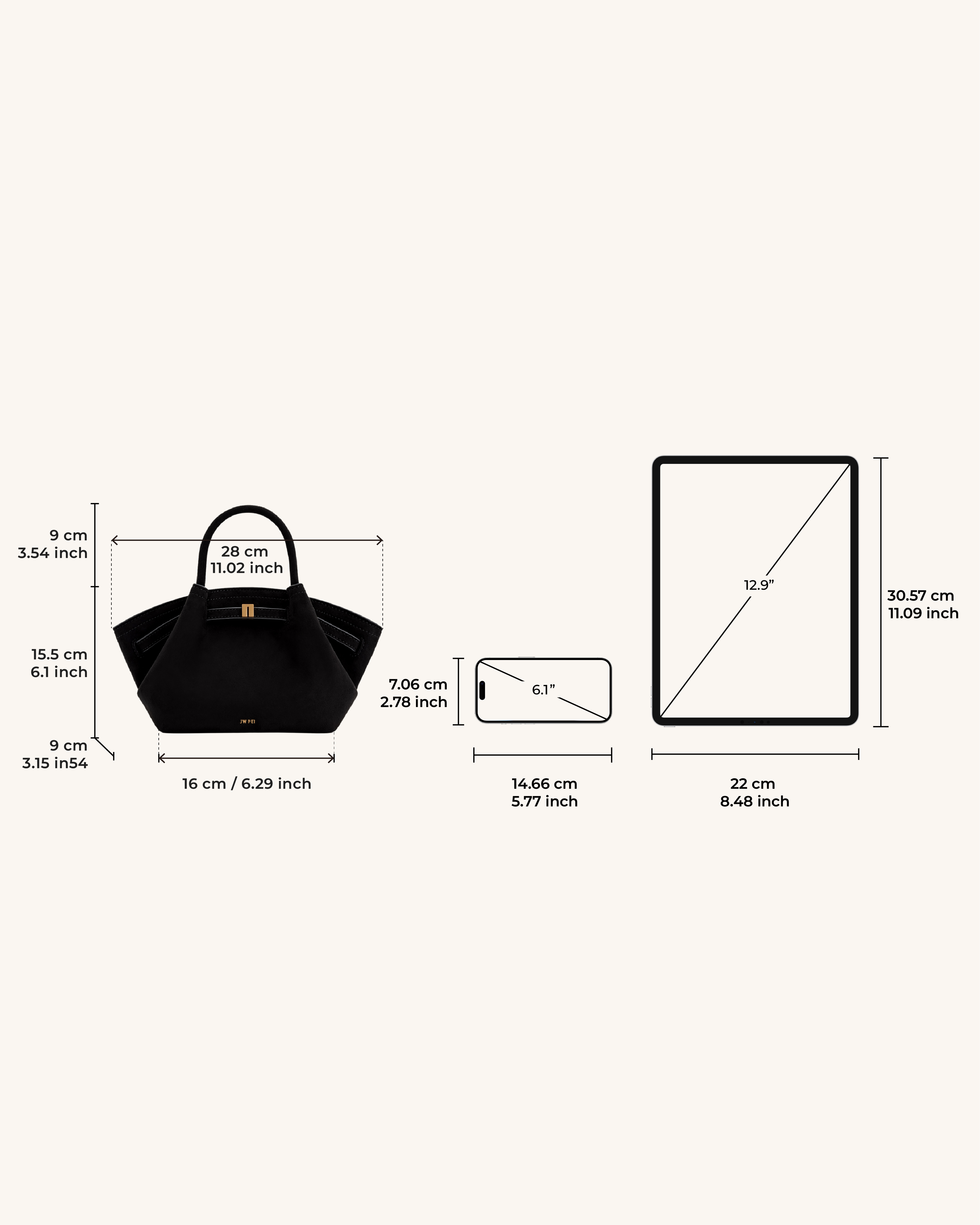 Jw Pei Hana Mini Faux Suede Tote Bag Black
