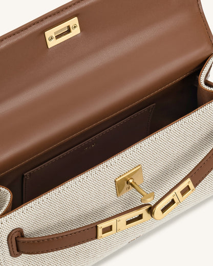 Jw Pei Noor Top Handle Bag Brown Canvas
