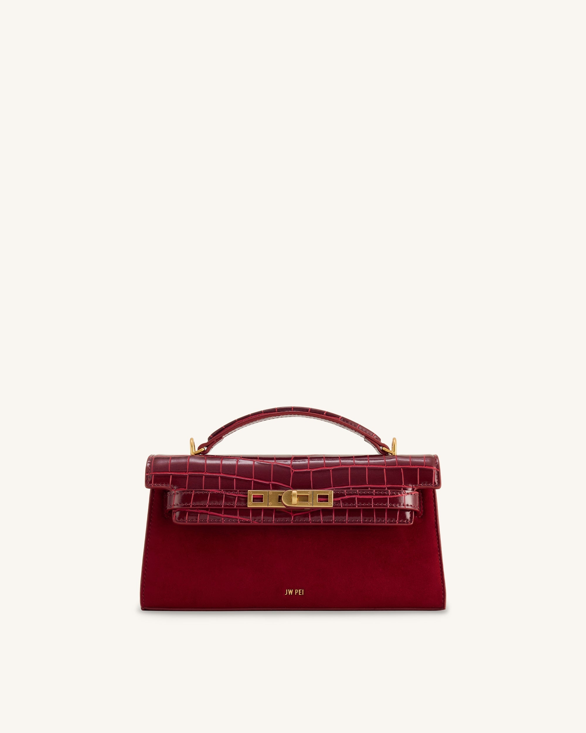 Jw Pei Noor Faux Suede Top Handle Bag Red