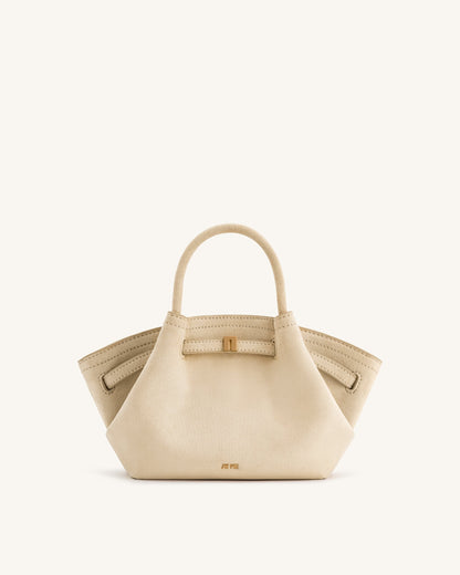 Jw Pei Hana Mini Faux Suede Tote Bag Off White