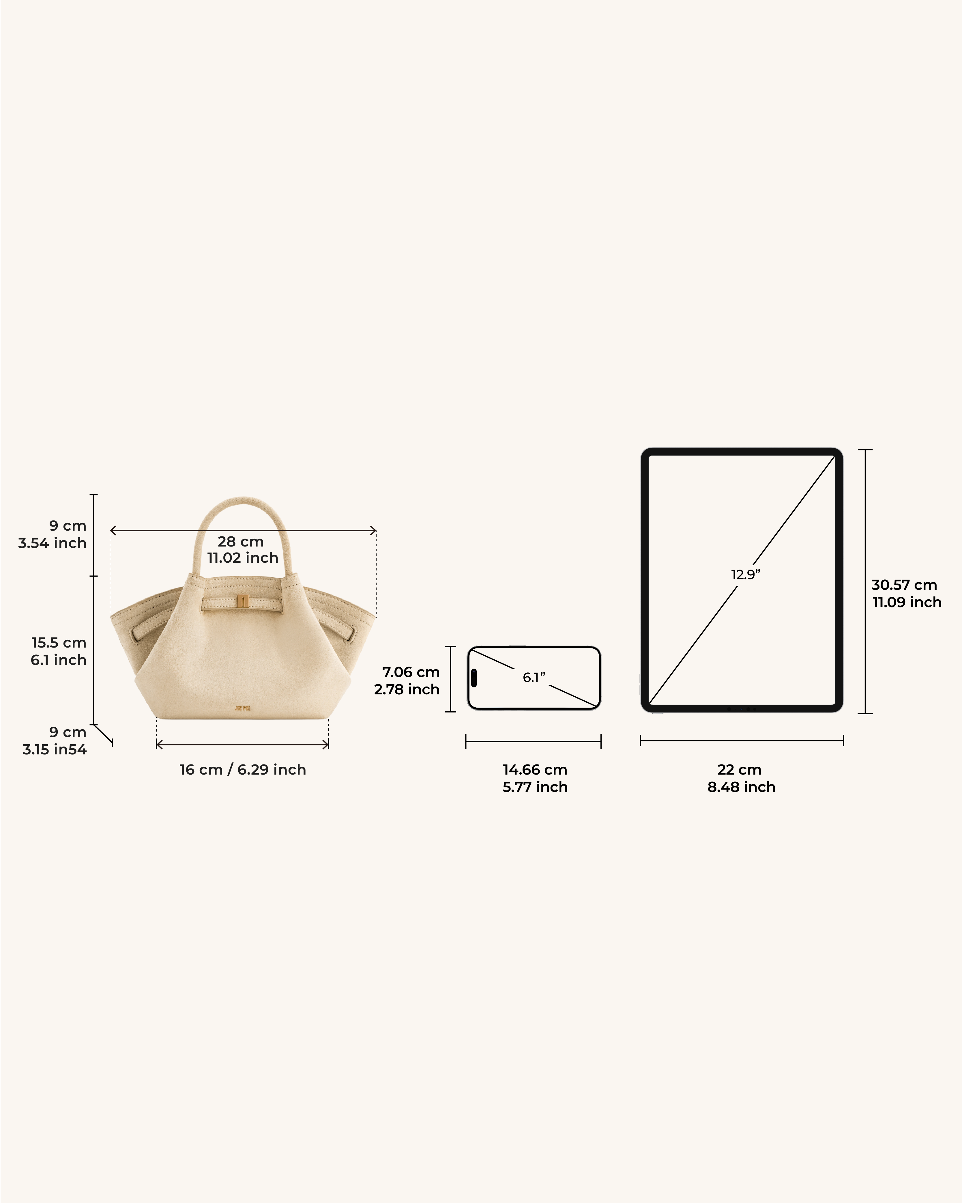 Jw Pei Hana Mini Faux Suede Tote Bag Off White