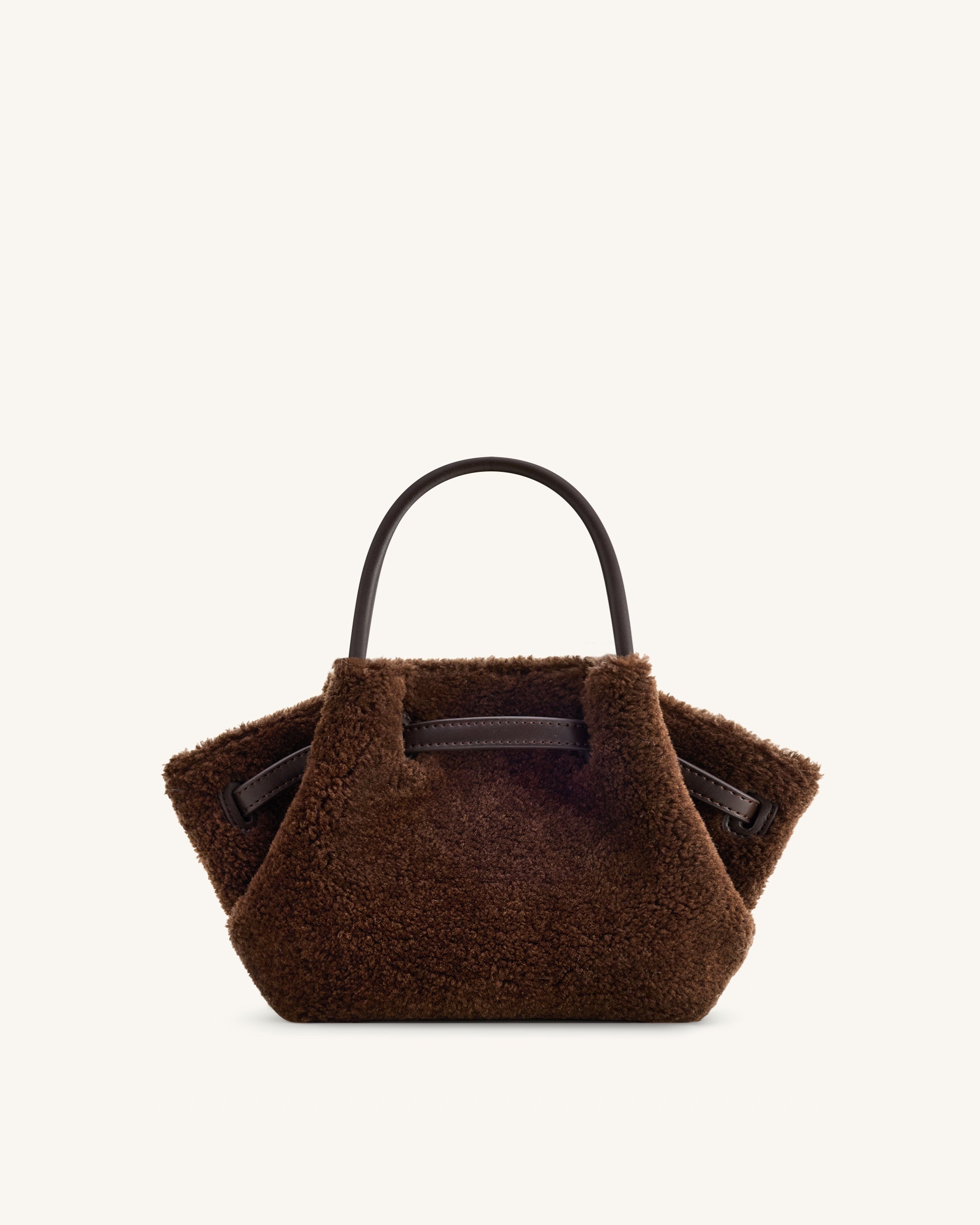 Jw Pei Hana Mini Faux Fur Tote Bag Dark Brown