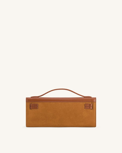 Jw Pei Bria Faux Suede Structured Top Handle Bag Brown