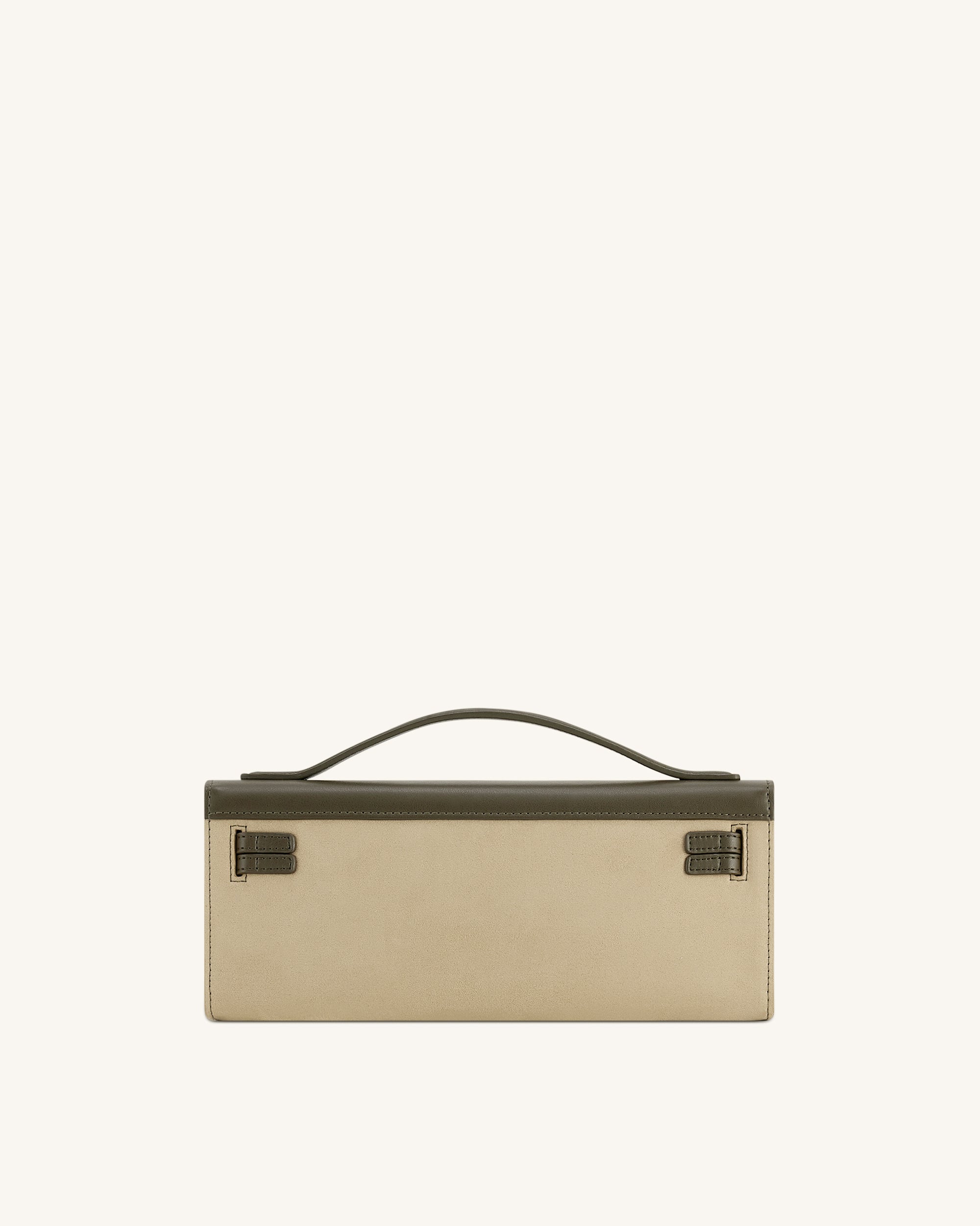 Jw Pei Bria Faux Suede Structured Top Handle Bag Dark Olive