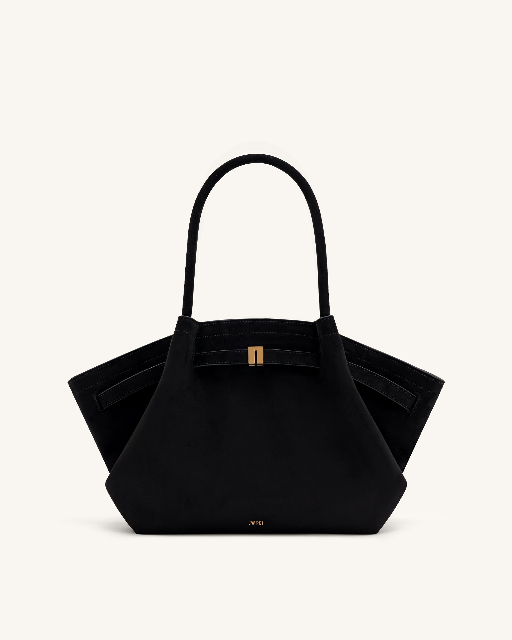 Jw Pei Hana Medium Faux Suede Tote Bag Black