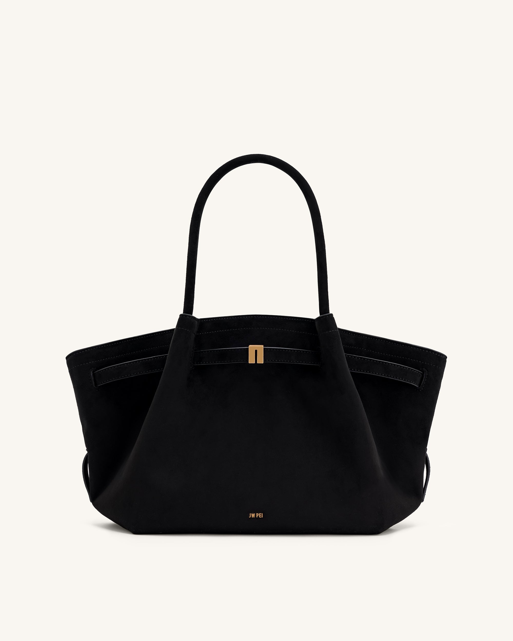 Jw Pei Hana Medium Faux Suede Tote Bag Black