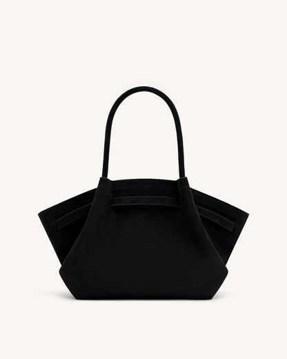 Jw Pei Hana Medium Faux Suede Tote Bag Black