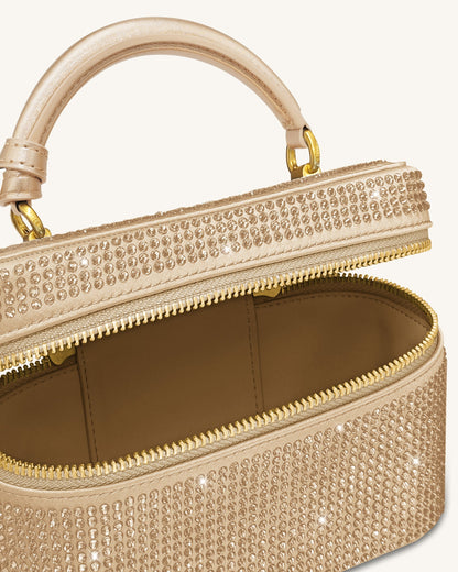 Jw Pei Cleo Artificial Crystal Box Shape Top Handle Bag Champagne