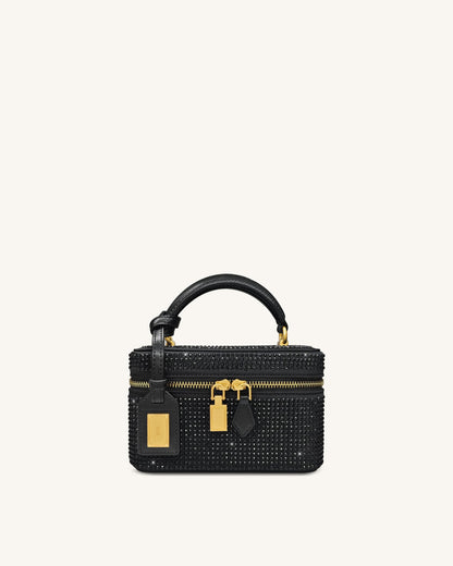 Jw Pei Cleo Artificial Crystal Box Shape Top Handle Bag Black
