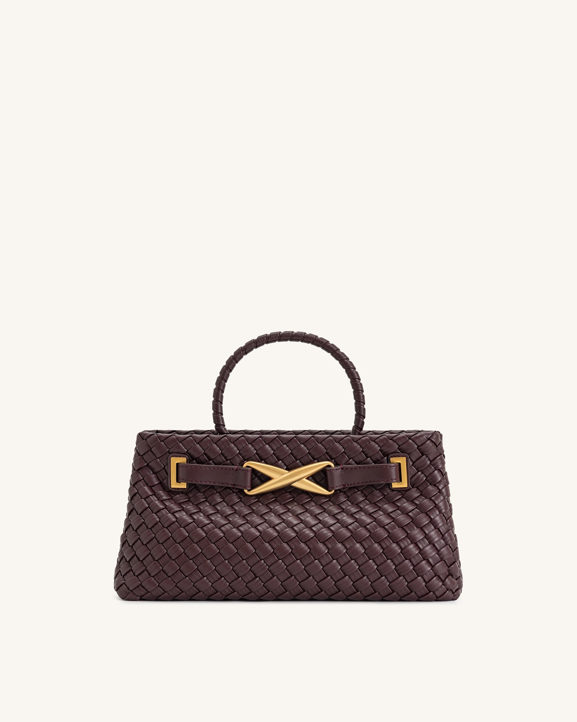 Jw Pei Elora Woven Tote Bag Deep Burgundy