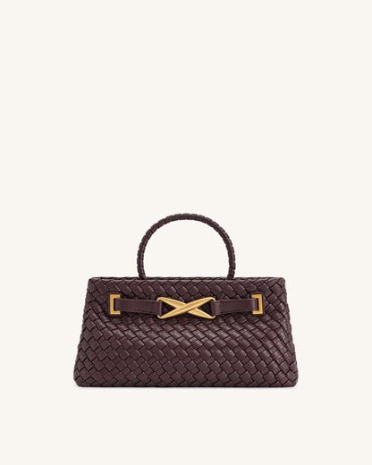 Jw Pei Elora Woven Tote Bag Deep Burgundy