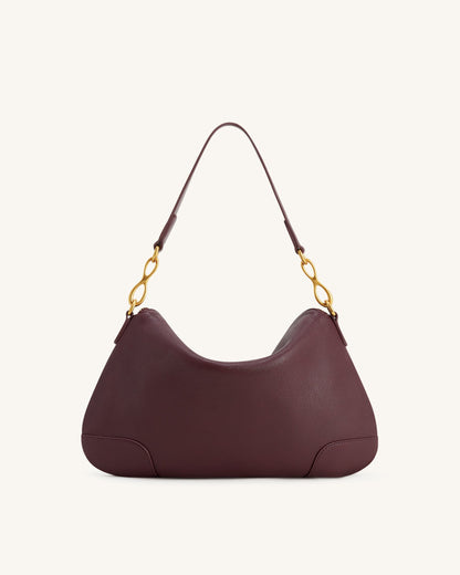 Jw Pei Jayla Metal Pendant Embellished Shoulder Bag Deep Burgundy