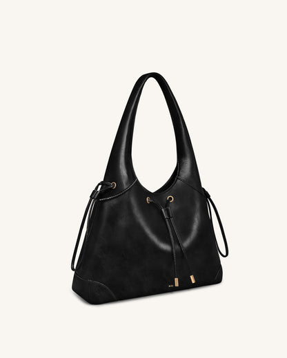 Jw Pei Celandra Drawstring Hobo Bag Black
