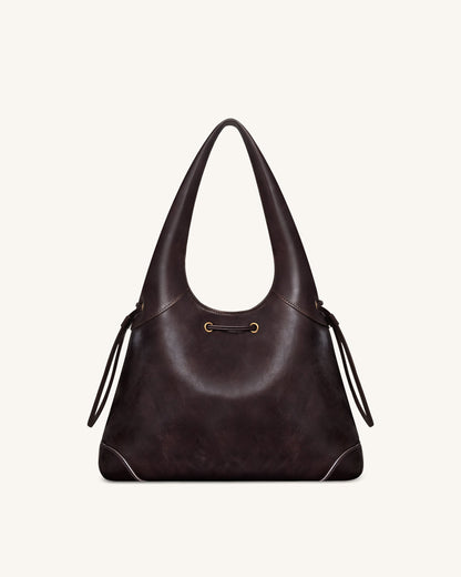 Jw Pei Celandra Drawstring Hobo Bag Dark Brown