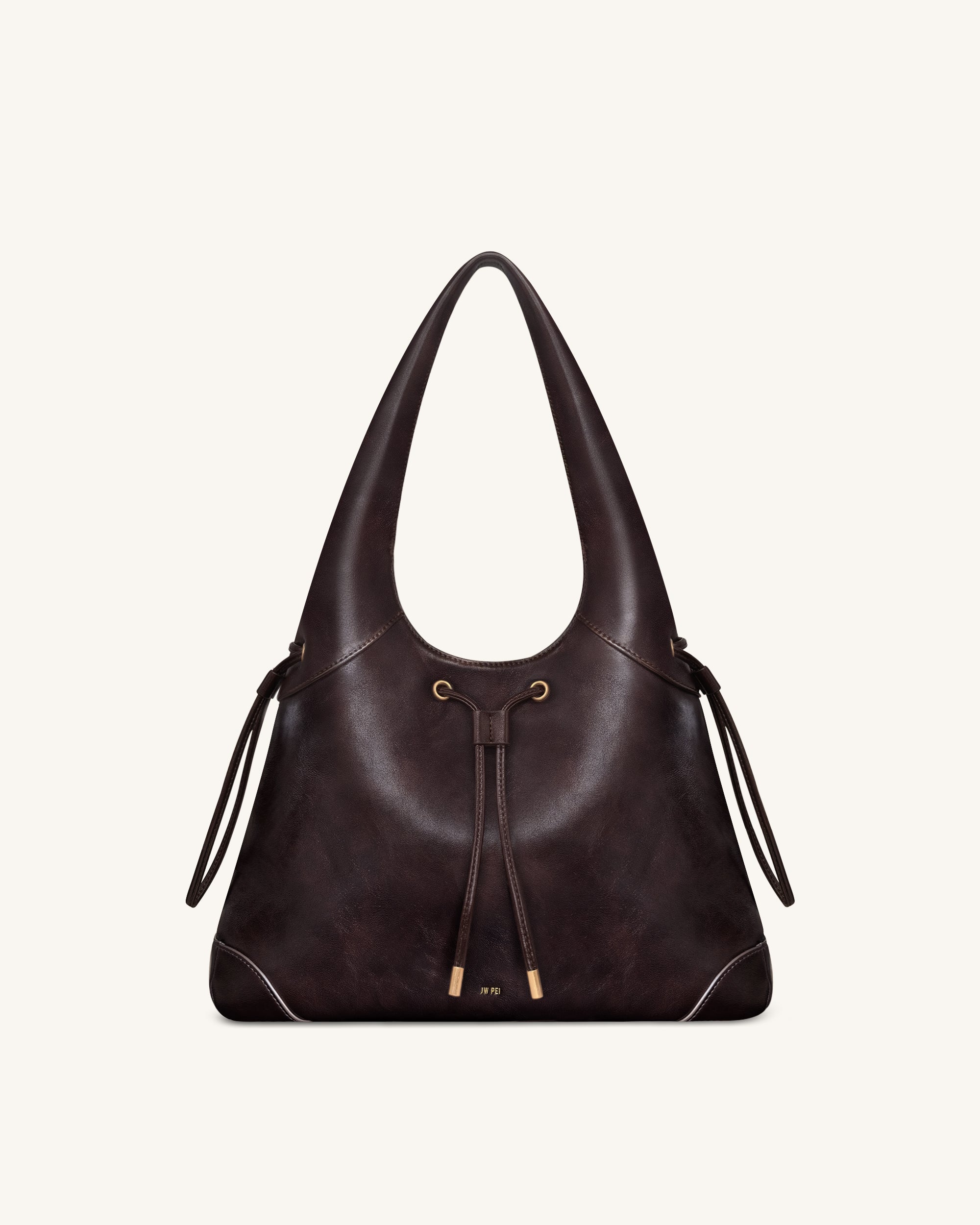 Jw Pei Celandra Drawstring Hobo Bag Dark Brown
