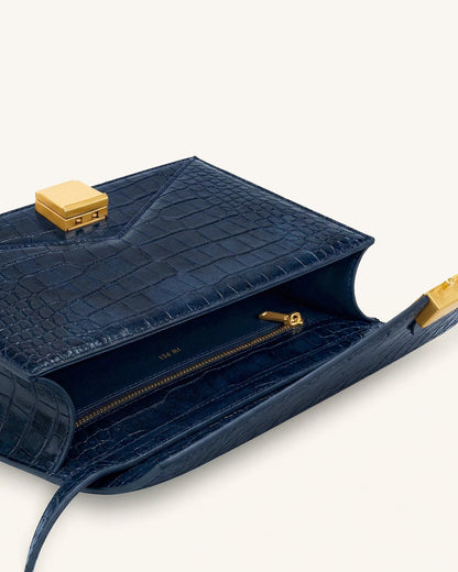 Jw Pei Clio Envelope Crossbody Bag Navy Croc