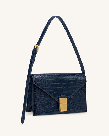 Jw Pei Clio Envelope Crossbody Bag Navy Croc
