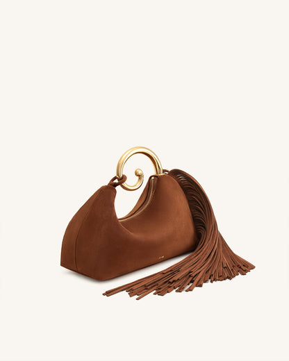 Jw Pei Nell Fringe Hardware Top Handle Bag Mocha Brown