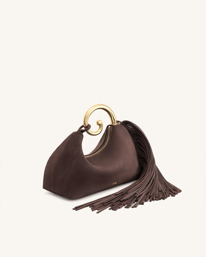 Jw Pei Nell Fringe Hardware Top Handle Bag Deep Brown