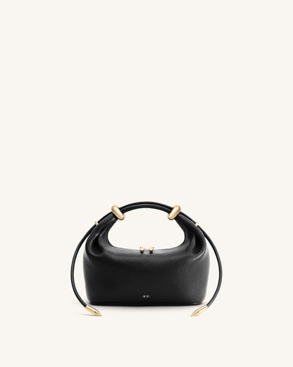 Jw Pei Ellie Metal Ring Embellished Top Handle Bag Black