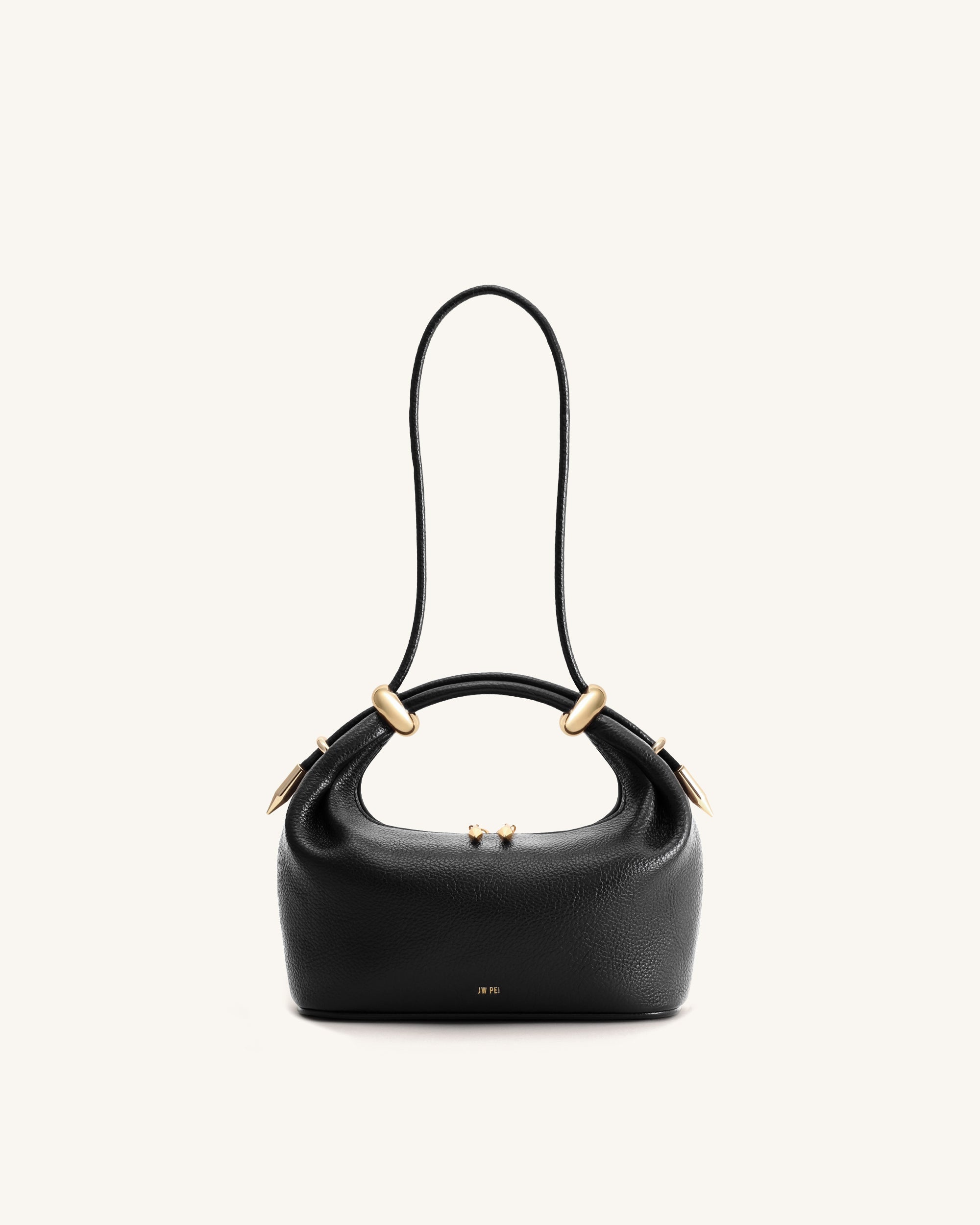 Jw Pei Ellie Metal Ring Embellished Top Handle Bag Black