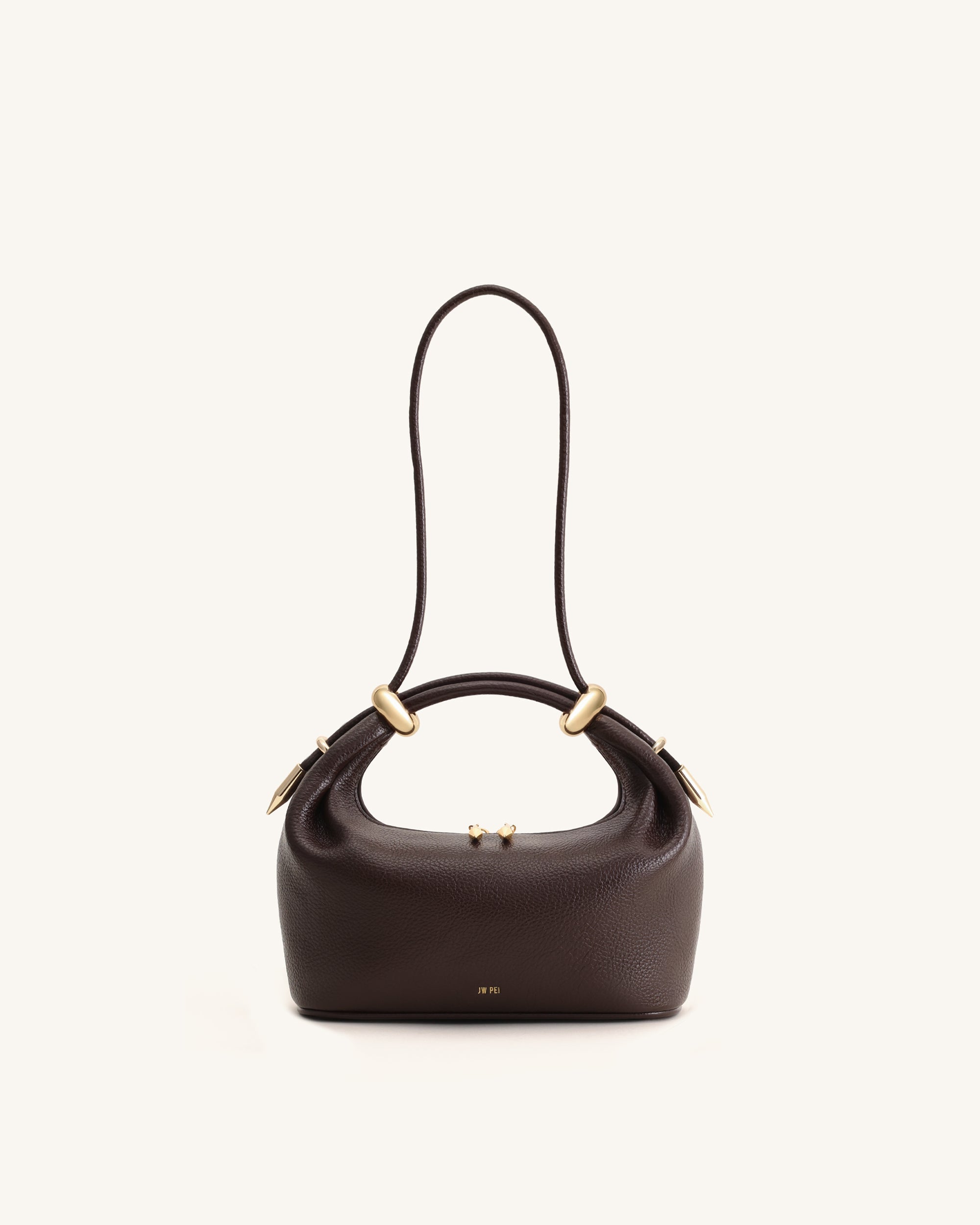 Jw Pei Ellie Metal Ring Embellished Top Handle Bag Dark Brown