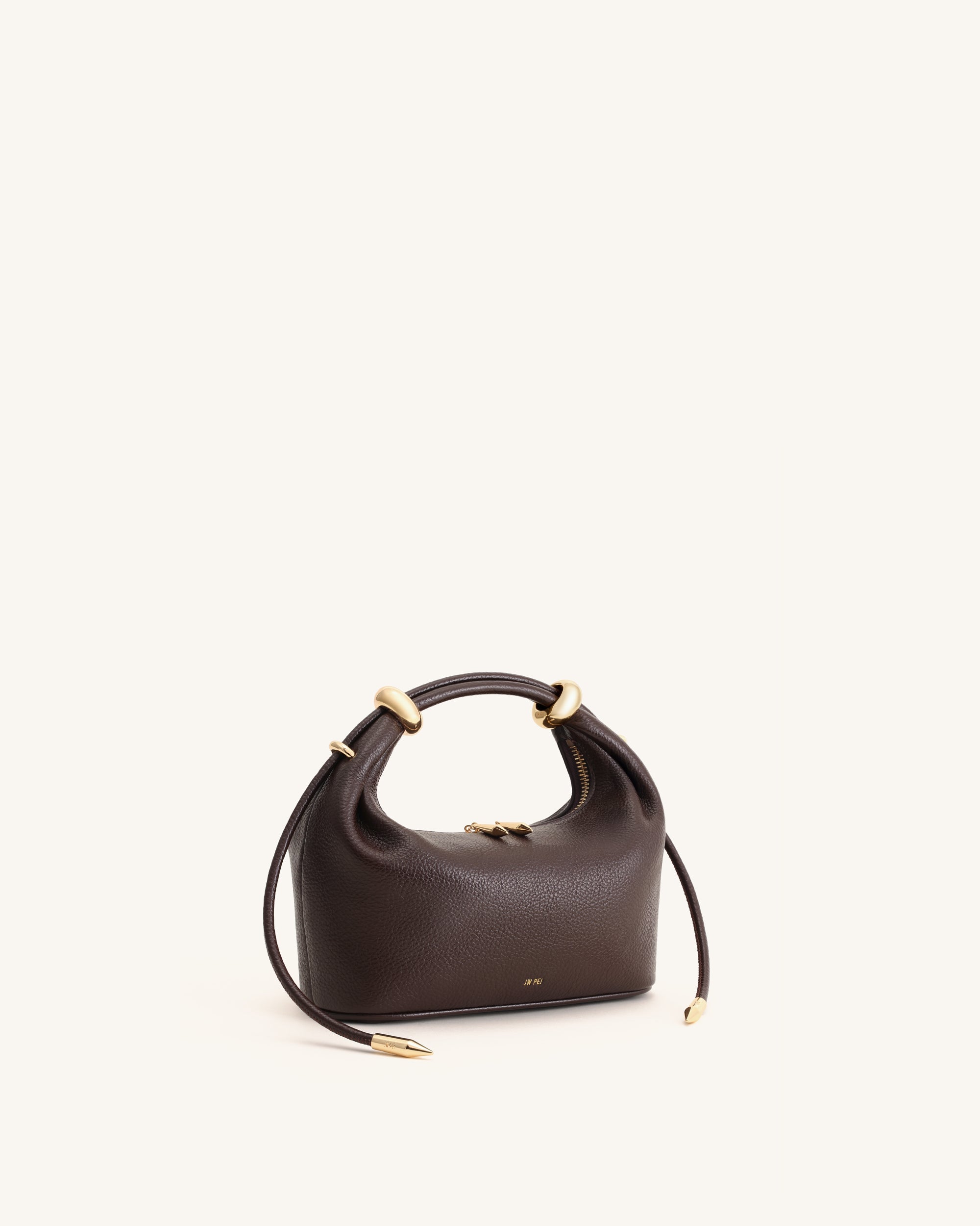Jw Pei Ellie Metal Ring Embellished Top Handle Bag Dark Brown