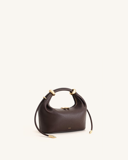 Jw Pei Ellie Metal Ring Embellished Top Handle Bag Dark Brown