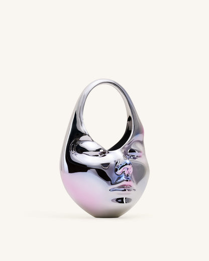 Jw Pei Lillian Face Crescent Top Handle Bag Silver