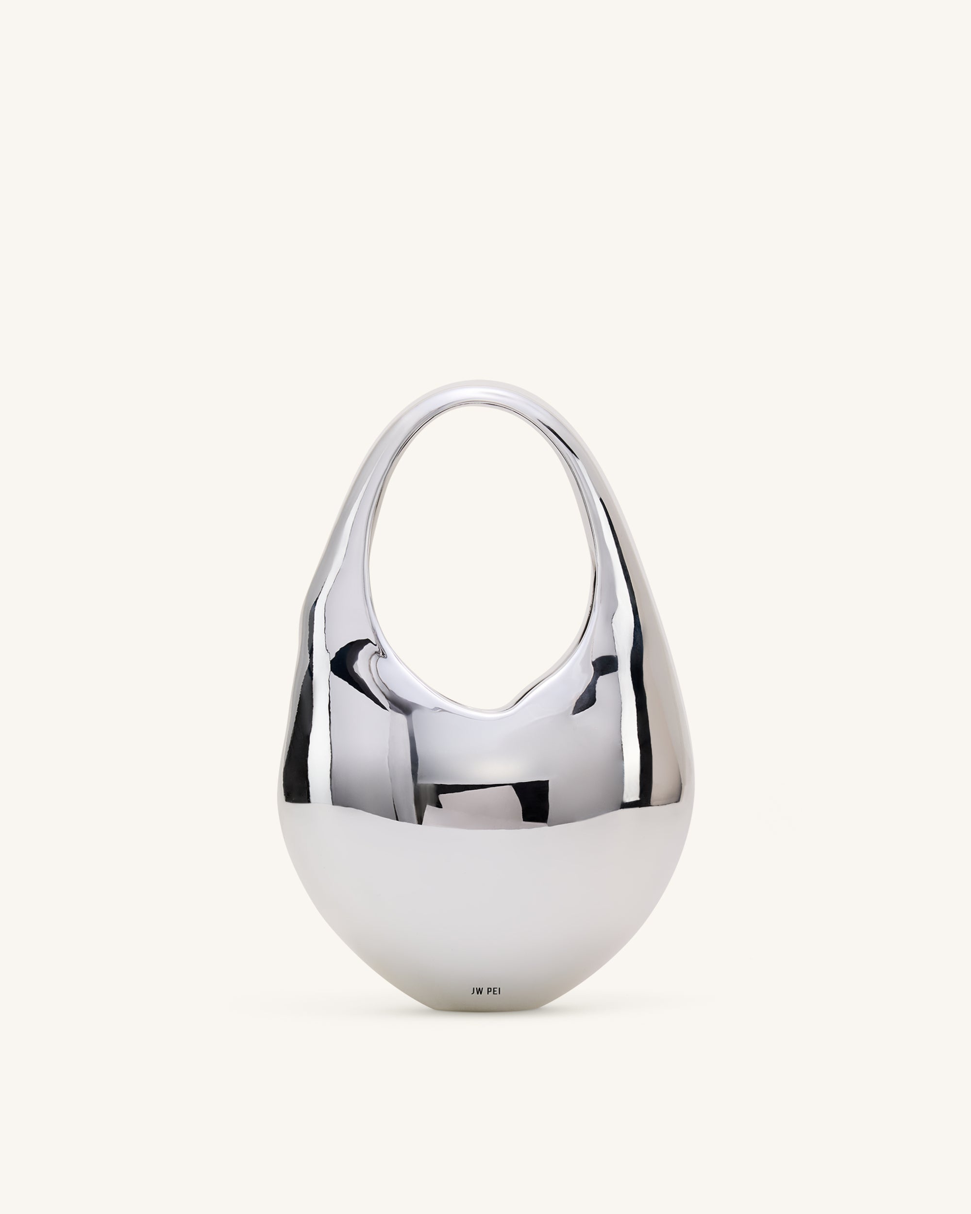 Jw Pei Lillian Face Crescent Top Handle Bag Silver