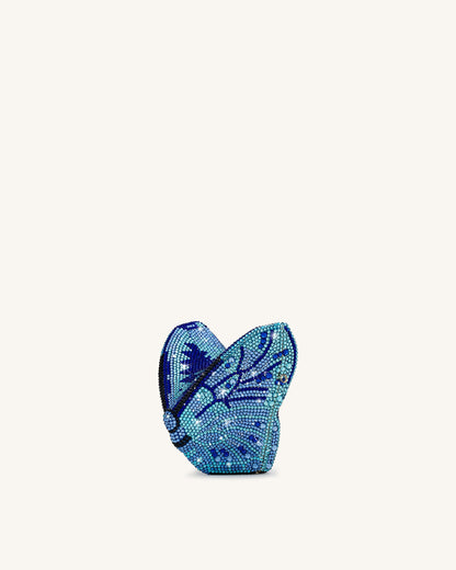 Jw Pei Paisley Crystal Butterfly Clutch Blue