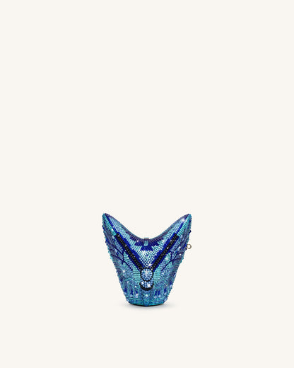 Jw Pei Paisley Crystal Butterfly Clutch Blue