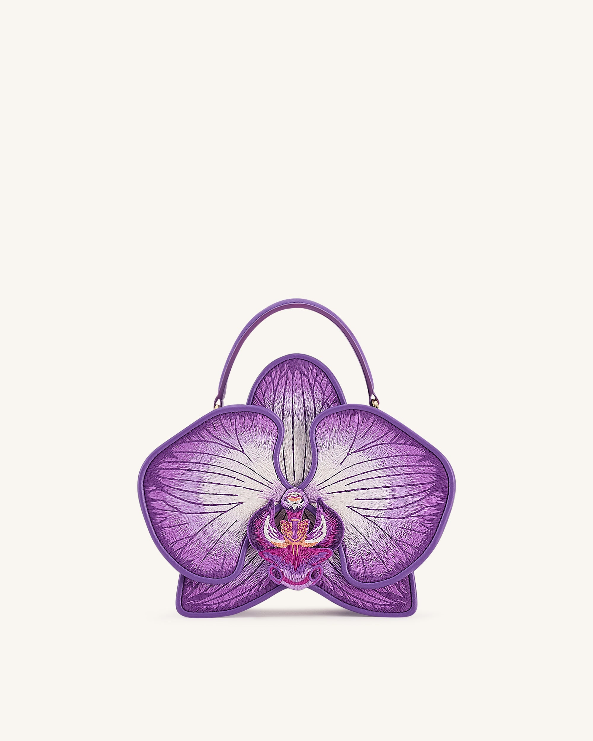 Jw Pei Flora Orchid Shaped Top Handle Bag Purple