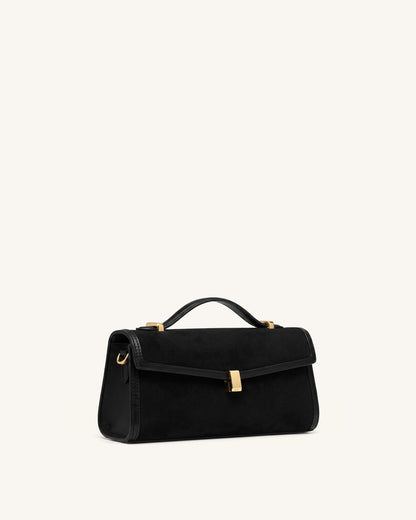 Jw Pei Delphine Faux Suede Top Handle Bag Black