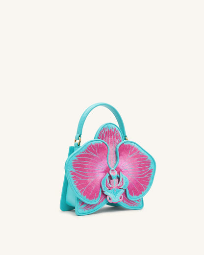 Jw Pei Flora Orchid Shaped Top Handle Bag Pink Blue