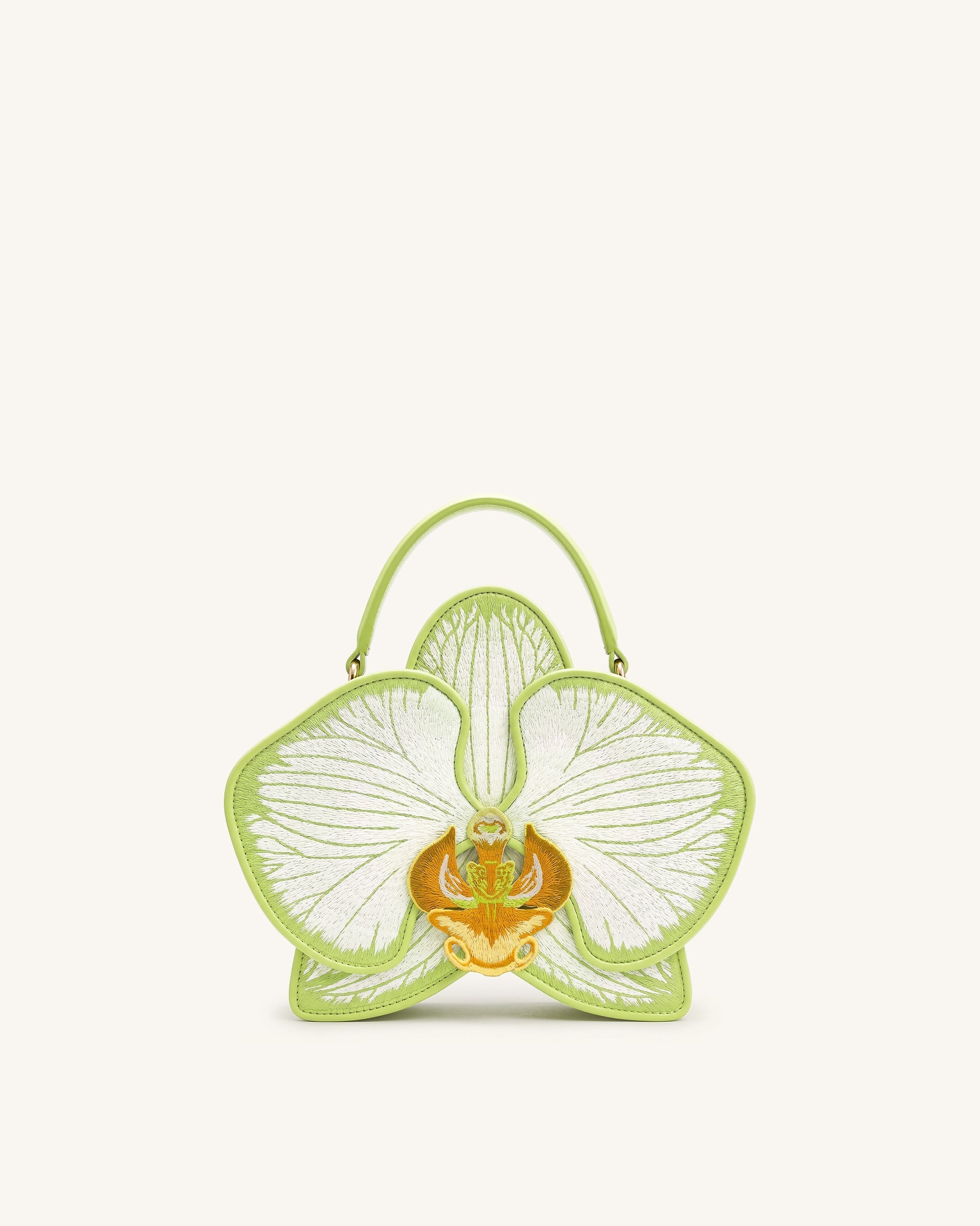 Jw Pei Flora Orchid Shaped Top Handle Bag Light Green