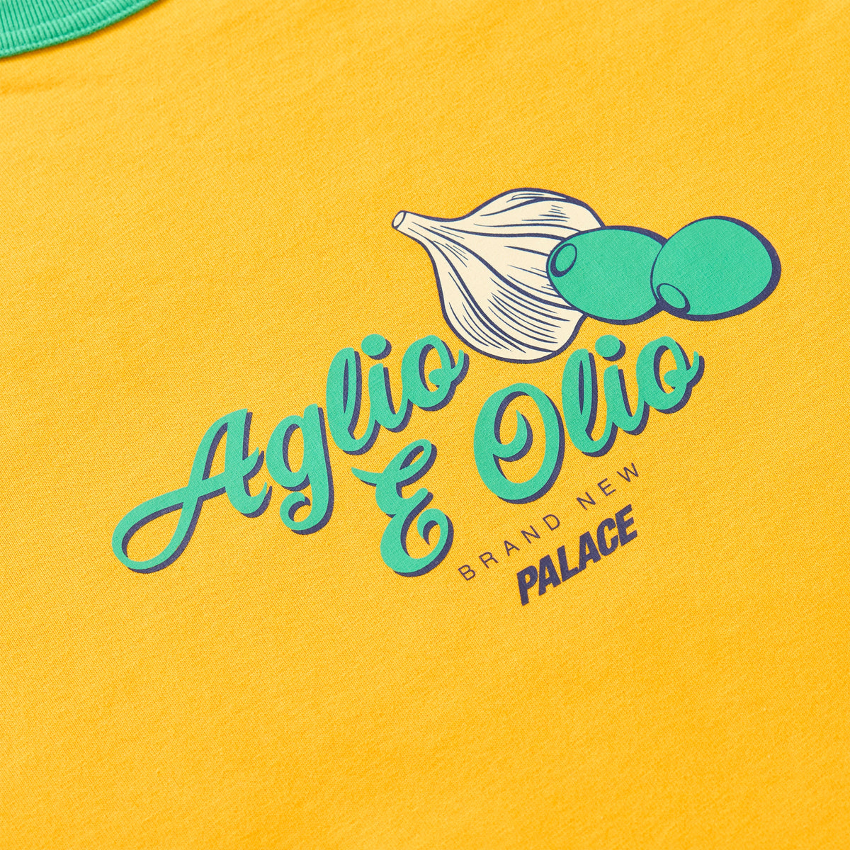 Palace Skateboards Aglio E OLIO Ringer T-Shirt Sunny Yellow