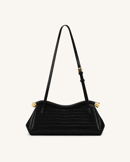 Jw Pei Naomi Curved Shoulder Bag Black Croc