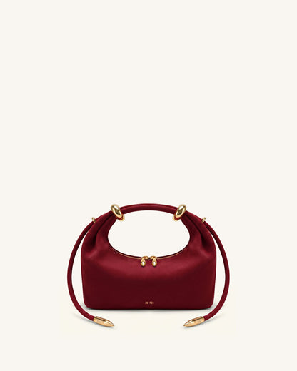 Jw Pei Ellie Faux Suede Metal Ring Embellished Top Handle Bag Burgundy