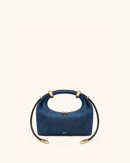 Jw Pei Ellie Metal Ring Embellished Top Handle Bag Blue Denim