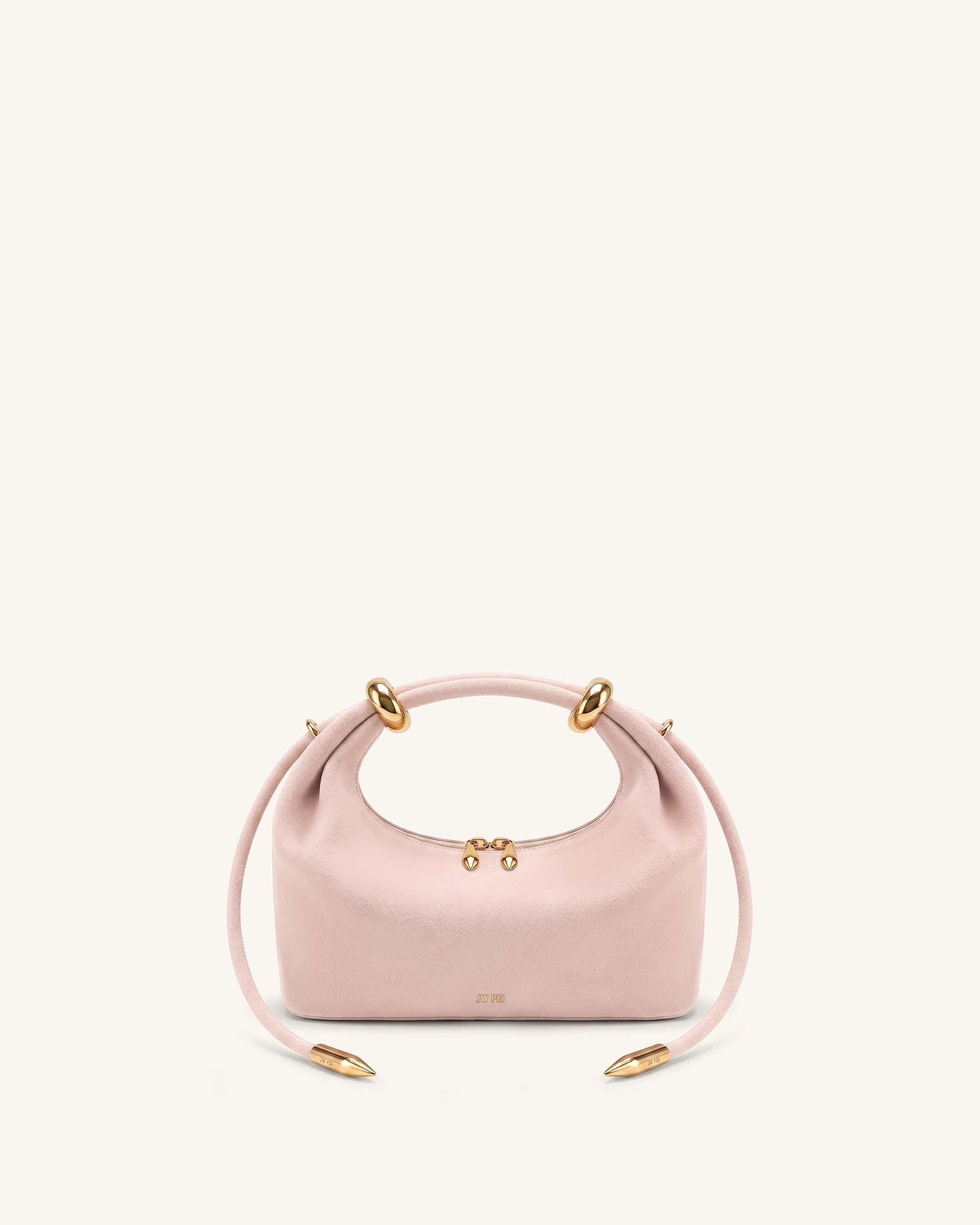 Jw Pei Ellie Faux Suede Metal Ring Embellished Top Handle Bag Pink